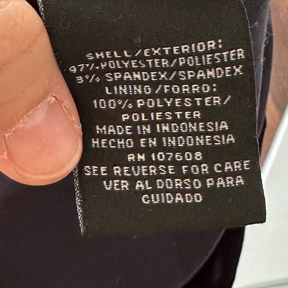 Leslie Fay Navy Butterfly Cold Shoulder Shift Dress - Picture 5 of 6